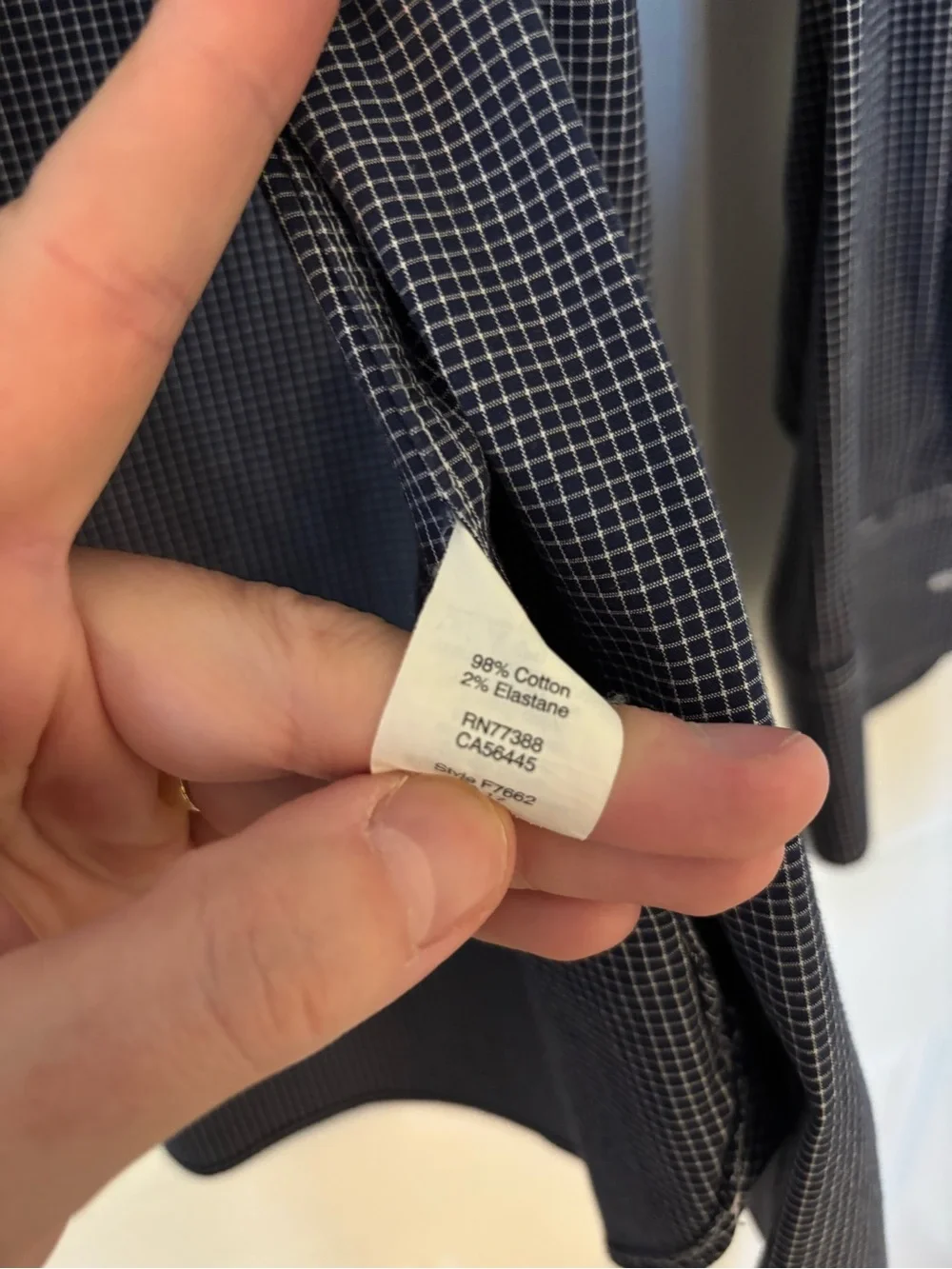 J. Crew Men's Navy Micro-Check Dress Shirt